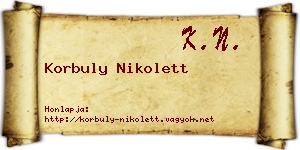 Korbuly Nikolett névjegykártya