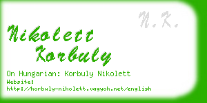 nikolett korbuly business card